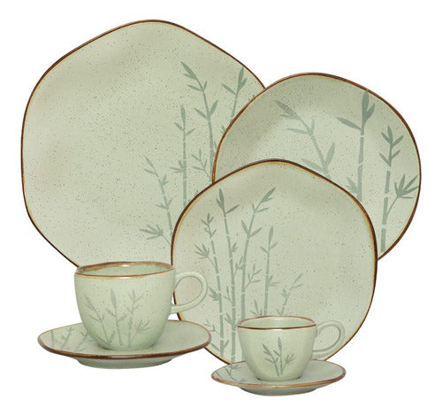 Jogo 42 Peças Porcelana De Jantar & Chá - Ryo Bambu